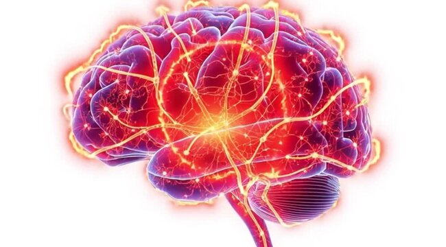 A video showcasing a vibrant and detailed illustration of the human brain