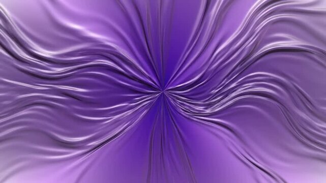 Abstract purple silk fabric slowly rippling with central point of focus, elegant and flowing design