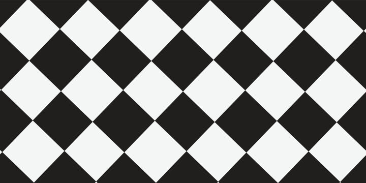 Vector seamless pattern. Abstract diamond checkerboard background. Monochrome hand drawn texture illustration. Modern classic check. Wall coverings, trendy hipster fashion print. Masculine home decor