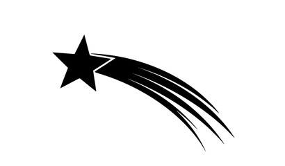 Minimal shooting star icon with long tail vector illustration © Md
