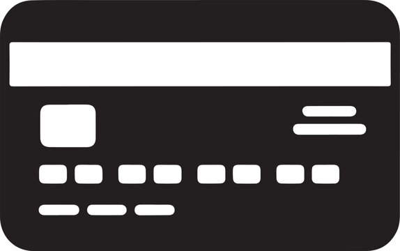 A simple black and white icon illustrating the back side of a modern credit card