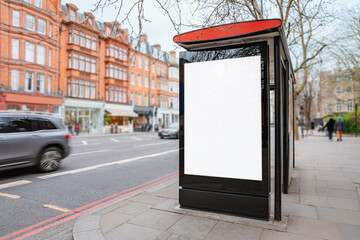 Blank Bus Stop Billboard Mockup On City Street © Jannissimo