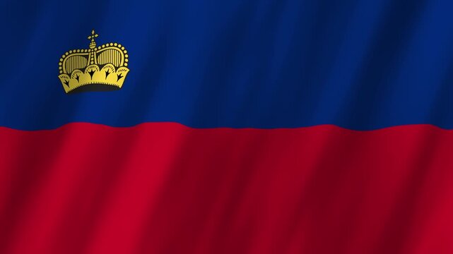 Liechtenstein Flag Waving 4K: Realistic Principality National Symbol Motion Graphic