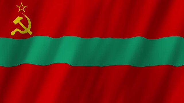 Transnistria Flag Waving 4K: Realistic Pridnestrovie National Symbol Motion Graphic