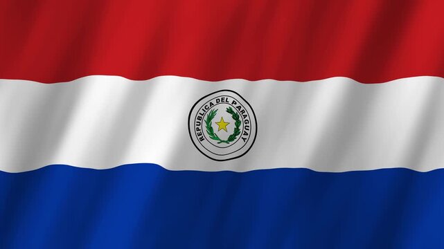 Paraguay Flag Waving 4K: Realistic Republic of Paraguay National Symbol Motion Graphic