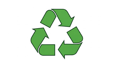 Obraz premium Green recycling symbol with three arrows.