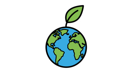 Obraz premium Earth with green leaf globe.