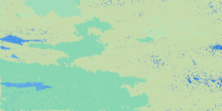 Abstract fractal art with teal and pale green textured patterns