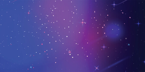 Obraz premium Abstract background with starry night sky and deep purple blue gradient.