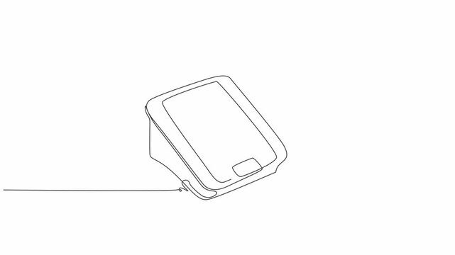 Blood pressure measurement machine one line art animation,Animated blood pressure monitor one line drawing,Digital Blood Pressure Machine Line Art Animation
