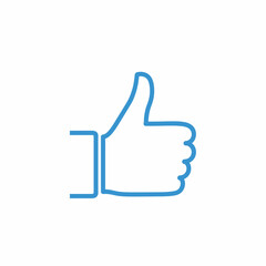 Fototapeta premium A simple blue thumbs up illustration, ideal for conveying approval and support.