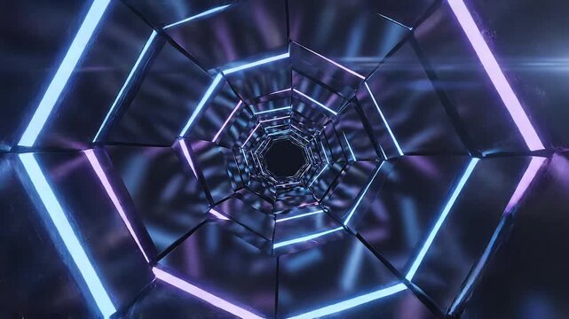 Rotating hexagon pattern futuristic background