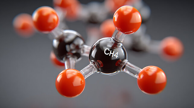 Methane Ch4 Molecule Model