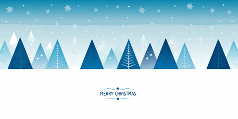 Winter landscape with stylized trees and a festive christmas greeting © Dayal