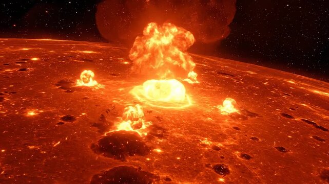 Fiery Planet Destruction A Visual Spectacle of Cosmic Cataclysm.