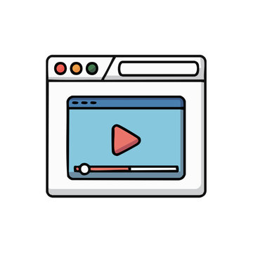 play button video player icon in browser window