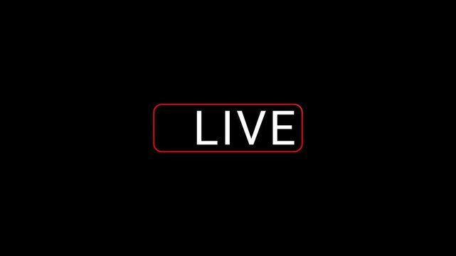 Live Streaming Button Animation with Pulse Effect on Transparent Background