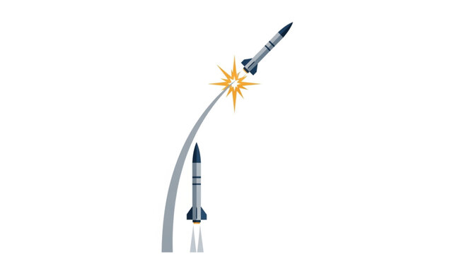 Missile Interception - A Depiction of Anti-Ballistic Missile Defense.