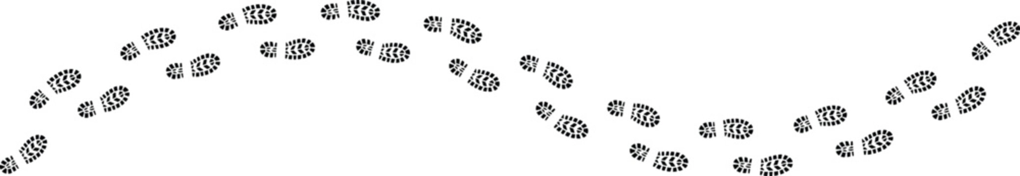 Shoe Footprint Silhouette Vector for Outdoor Hiking and Trail Illustration