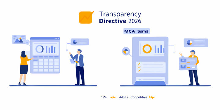 Illustration depicting data transparency and digital reporting concepts for 2026