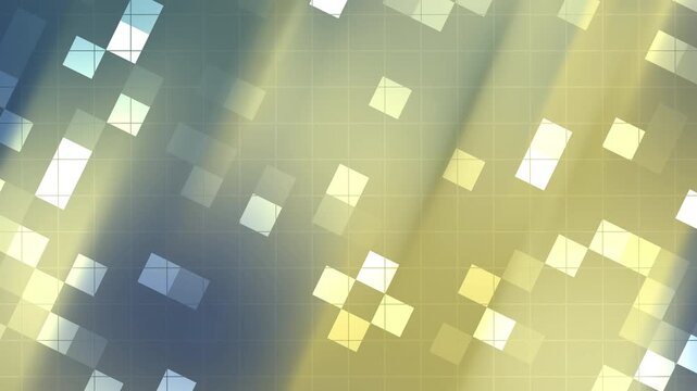 Dynamic abstract visual featuring glowing geometric squares with colorful gradients and radiant light effects for creative or digital design projects.