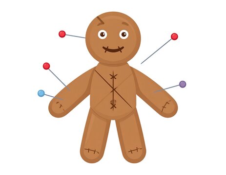 Cute, stitched voodoo doll