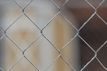 Close Up of Chain Link With Dusting of Snow