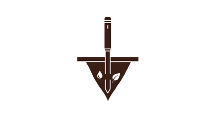 Fototapeta premium Brown Trowel with Triangular Blade.