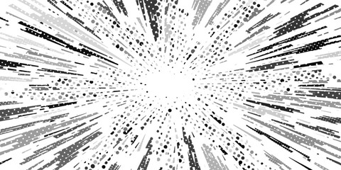 Obraz premium Comic Radial Speed Lines. Graphic Explosion Book Design Element. Vector Illustration.