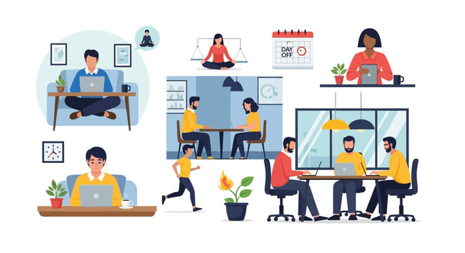 Work-Life Balance, Remote Work & Office Collaboration: Modern Workplace Dynamics & Employee Well-being