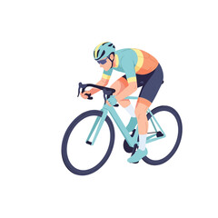 Naklejka premium Cyclist Riding Bicycle, Athletic Competition, Sport Illustration