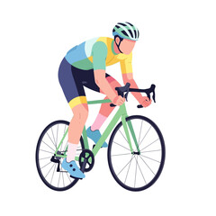 Fototapeta premium Cyclist Riding Bicycle, Athletic Competition, Sport Vector Illustration