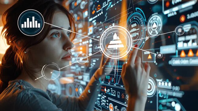 selective focus on digital interface layout being refined by designer