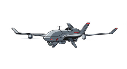 Fototapeta premium Futuristic Military Drone Concept Design on White Background.