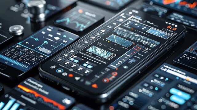 selective focus various laptop models side by side modern workspace moment