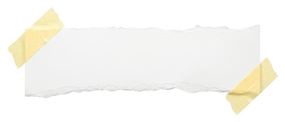 Fototapeta premium Torn White Paper Strip with Yellow Masking Tape on Dark Surface