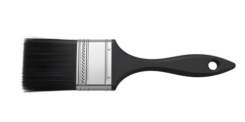 Black paintbrush tool isolated on a transparent background