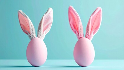 Fototapeta premium Egg with bunny ears, Easter concept