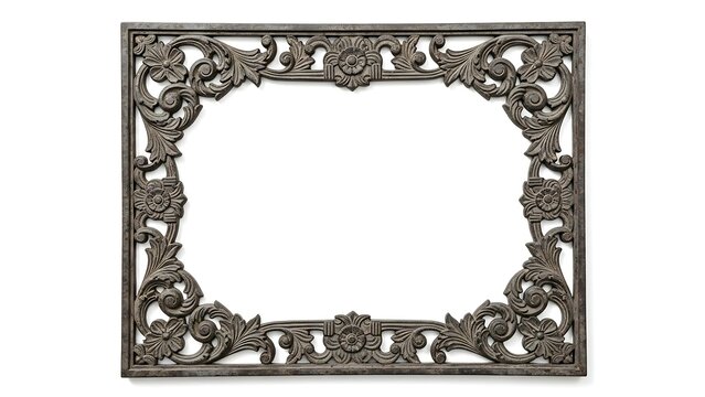 Ornate Metal Frame with Floral Design.