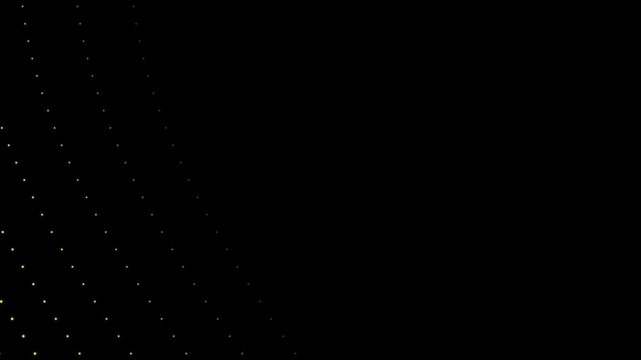 Abstract Yellow Dot Grid Curtain Effect on Dark Background, Animated Shutter Wipe Particles Motion Graphics Seamless Loop, 4K