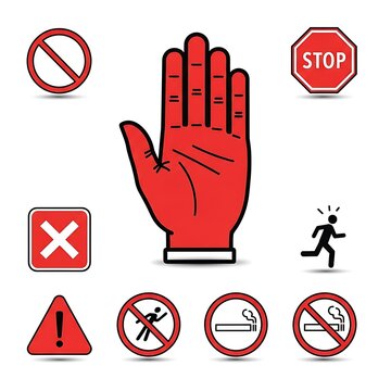 Collection of Prohibition and Warning Signs - A Visual Guide to Restrictions.