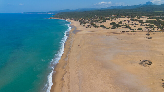 Wild beach of Piscinas Arbus Sardinia turquoise Mediterranean sea