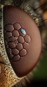 Extreme Close-Up of a Flys Eye Showing Ommatidia.