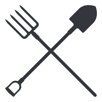 Crossed Shovel and Pitchfork Basic Icon