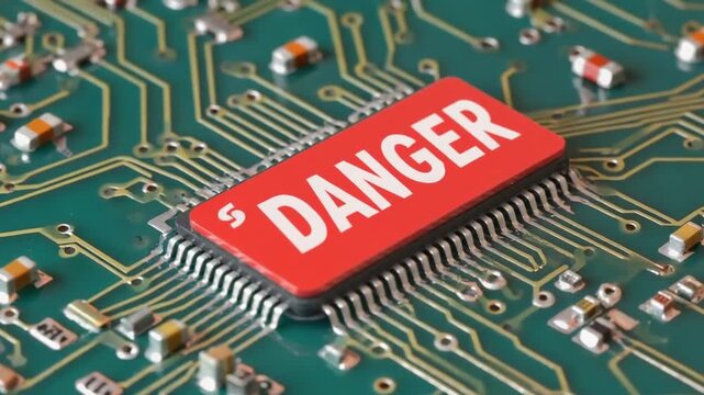 Chip with the text danger.