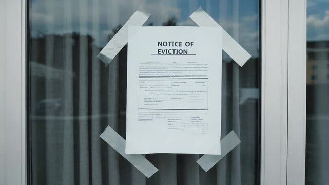 Notice of eviction in a house.