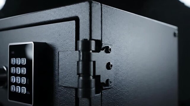 Close-Up Black Electronic Keypad Safe Lock Hardware