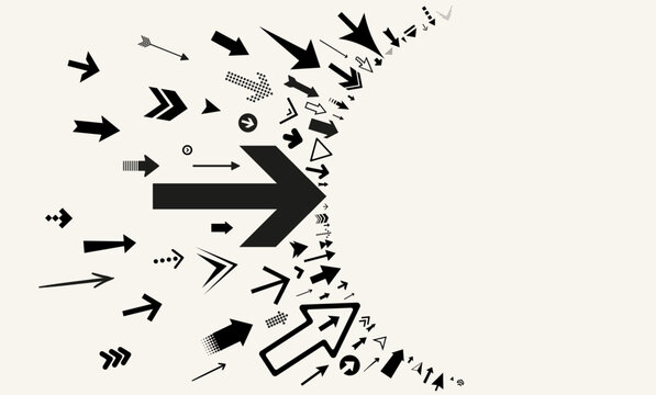 Abstract Black Arrows Pointing Right Direction Movement Design For Business Growth And Progress