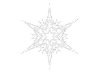 Fototapeta premium Intricate six-pointed snowflake crystal with delicate ice formations.