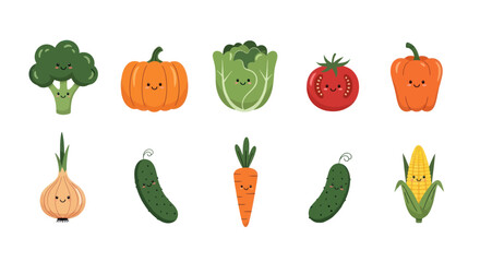 Fototapeta premium Cartoon vegetables illustration